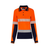 Mack Womens Long Sleeve Cotton Polo Segmented Tape